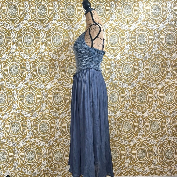 NWOT Free People Arabesque Velvet/Chiffon Maxi Dress in Flint Stone size S RARE - Picture 10 of 14